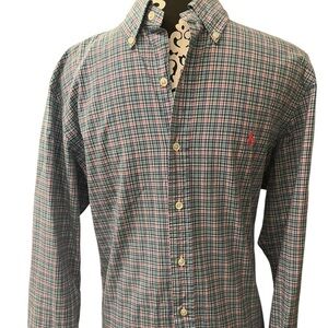 Polo Ralph Lauren Mens Medium Button Up Shirt Long Sleeve Colorful Plaid